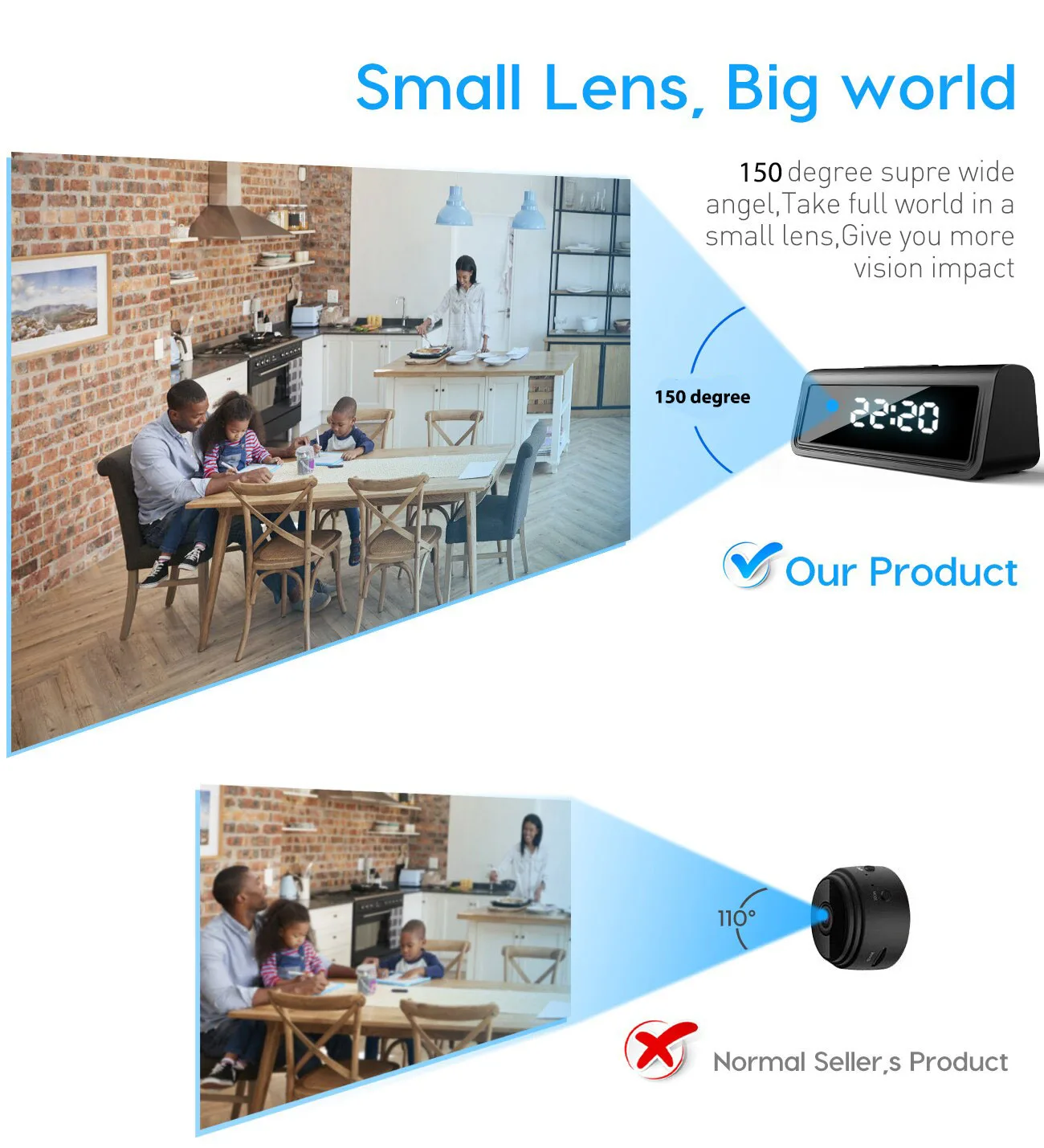 HCW-04 - 2K ALARM CLOCK WIFI HIDDEN CAMERA, 2K RESOLUTION - Image 6