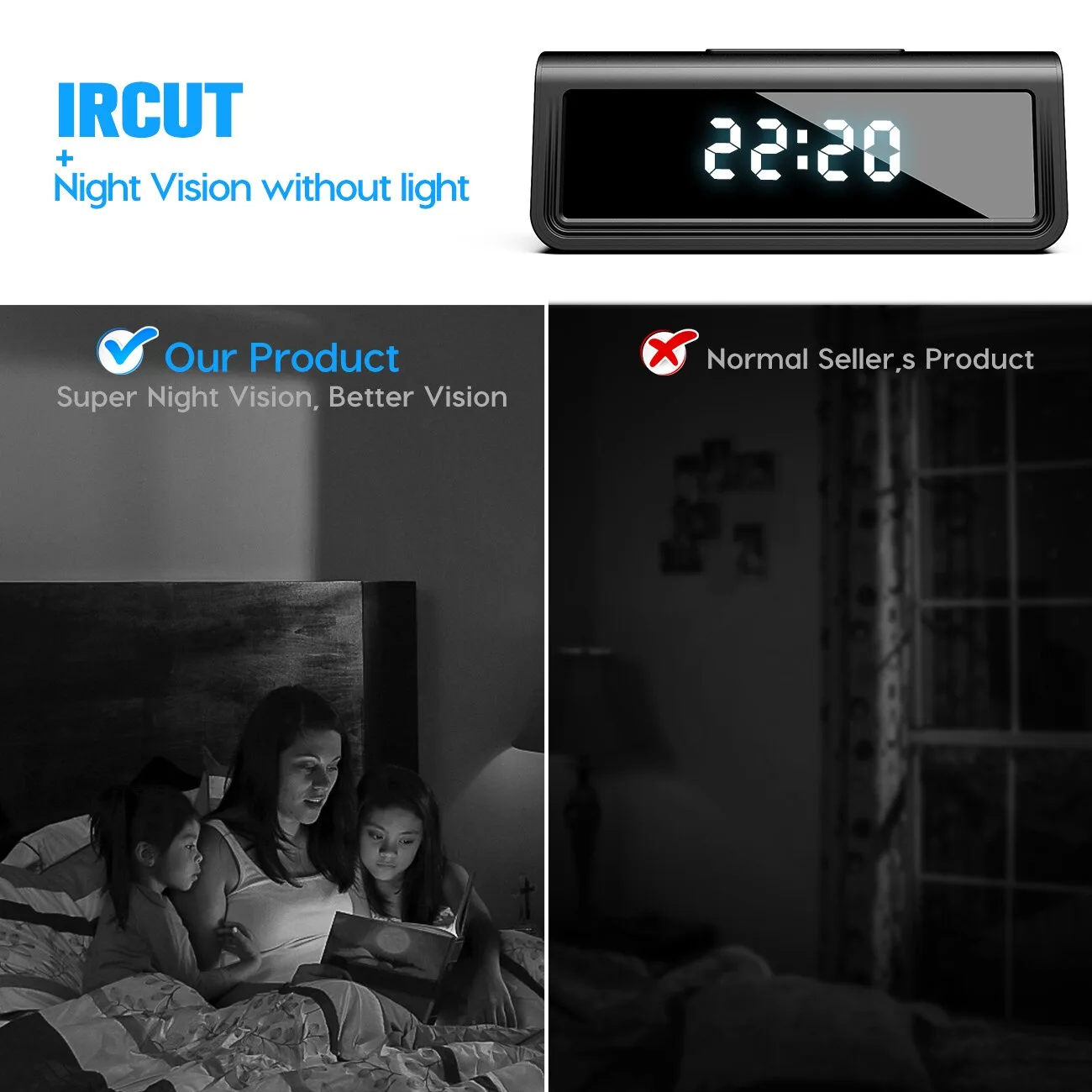 HCW-04 - 2K ALARM CLOCK WIFI HIDDEN CAMERA, 2K RESOLUTION - Image 7
