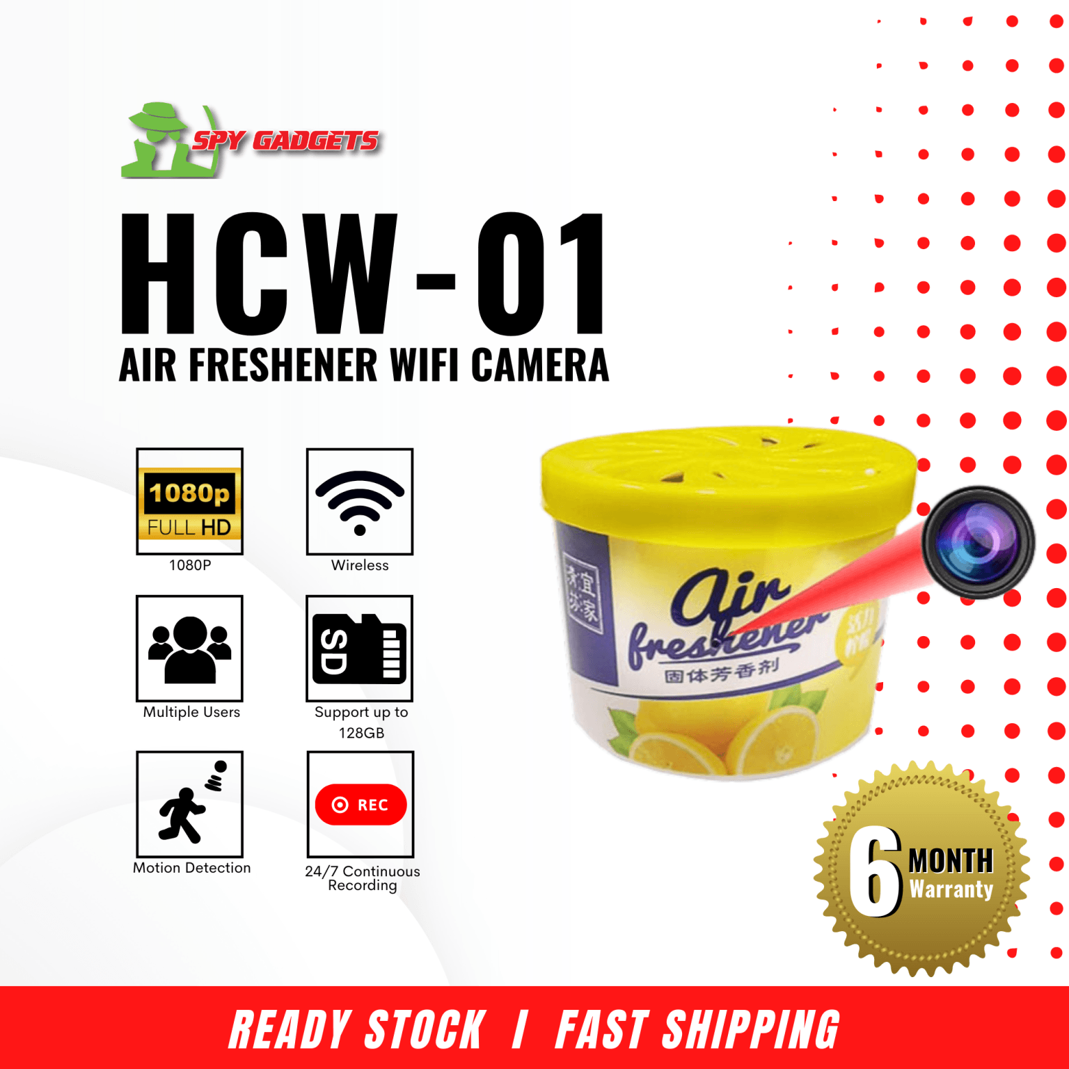 AIR FRESHENER WIFI CAMERA FULL HD Spygadgets