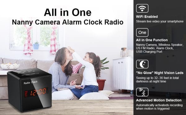 HCW-22 – HI-TECH RADIO CLOCK WIFI CAMERA - Spygadgets