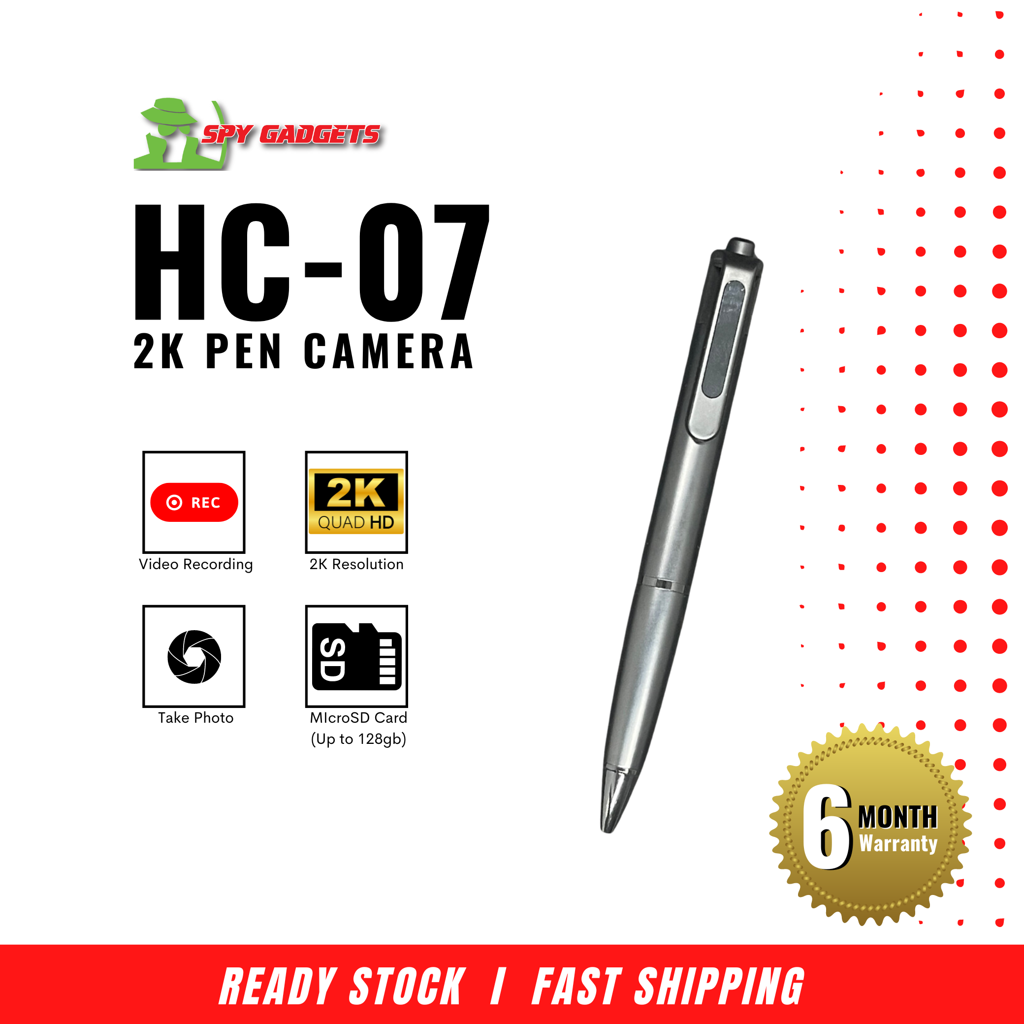 2K Pen Hidden Camera, High Resolution Spygadgets